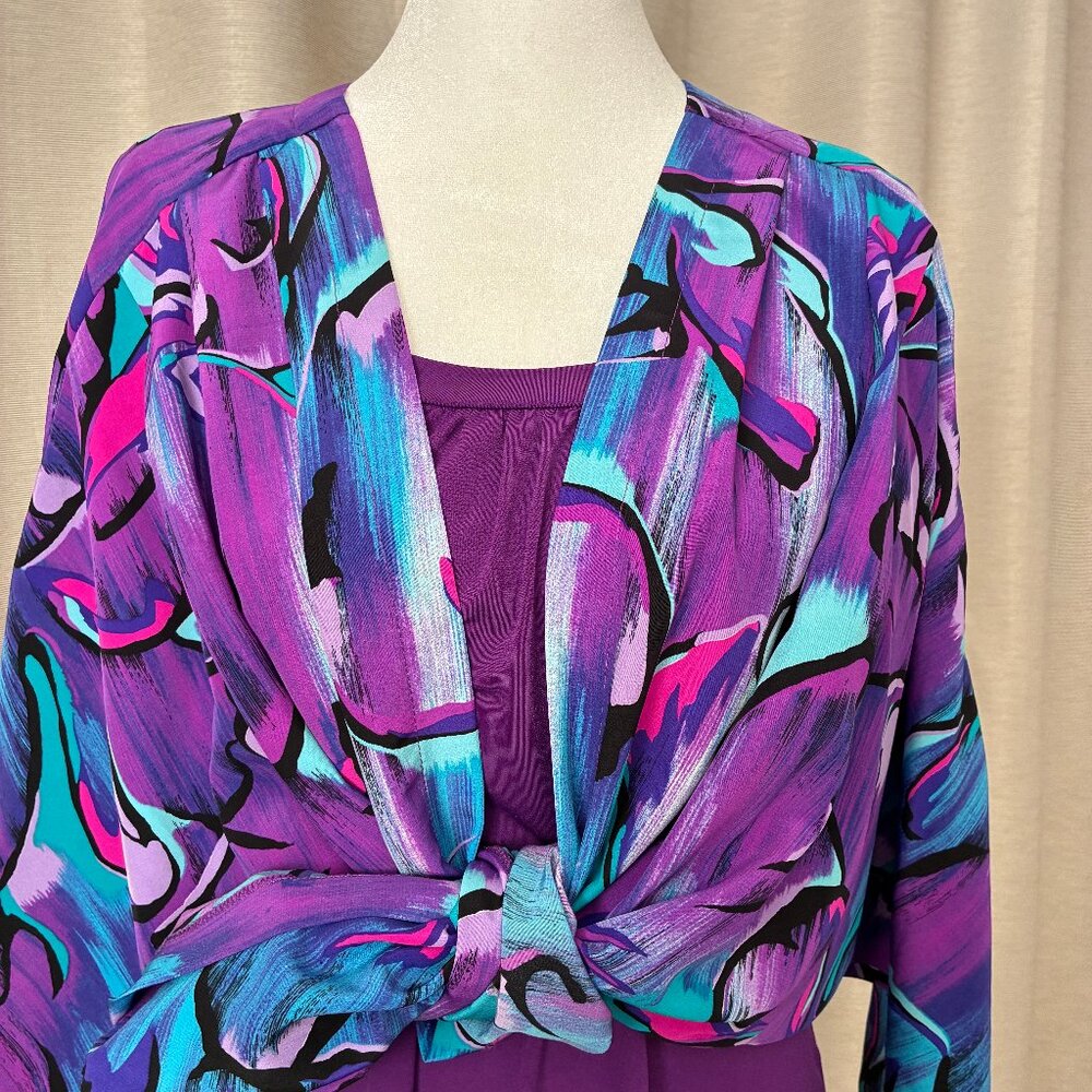 Rare Vintage Purple Print Jacket & Shirt Set